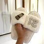 Coffee Cup Personalised Embellished Beaded Birthday Slippers 21st 30th 40th Birthday, thumbnail 2 of 2