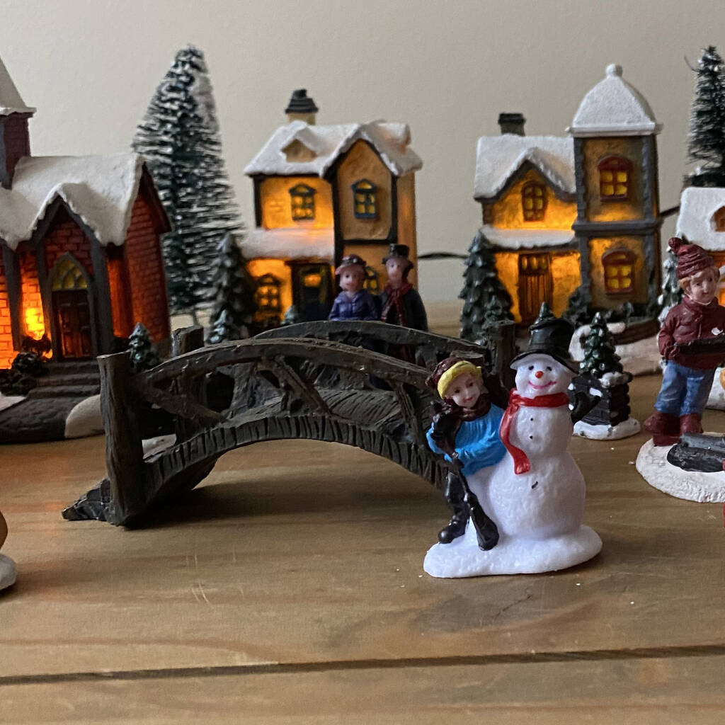 Christmas Village Scene For Windowsills Or Mantlepieces By Garden  Selections 