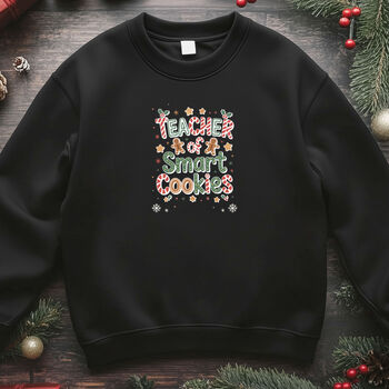 Black 'Teacher of Smart Cookies' Christmas Jumper, 4 of 4