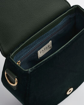 Badger Embroidered Green Top Handle Saddle Bag, 8 of 8