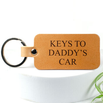 Personalised Leather Key Ring With Custom Text, 2 of 3