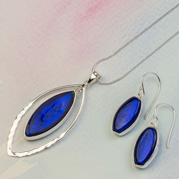 Murano Glass Ellipse Pendant And Earring Set, 10 of 12