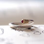 Pencil Ring Sterling Silver, Gold And Ruby, thumbnail 3 of 9