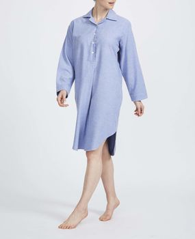 Women's Nightshirt In Staffordshire Blue Flannel, 3 of 5