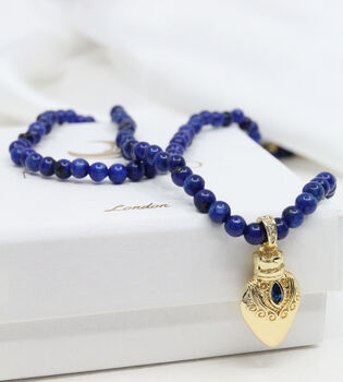 Classical Blue Bead Ode Necklace, 2 of 3