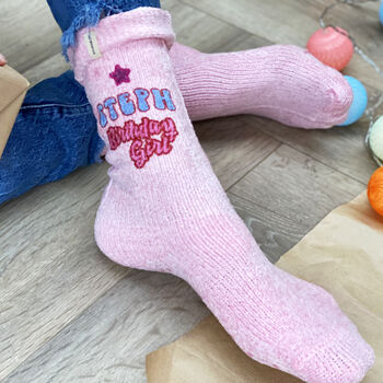 Personalised Birthday Girl Slogan Socks, 2 of 2