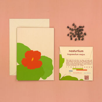Nasturtium Greetings Card With Seeds, 2 of 7