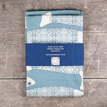 'Ocean Shoal' Grey Blue Pure Cotton Tea Towel, 12 of 12