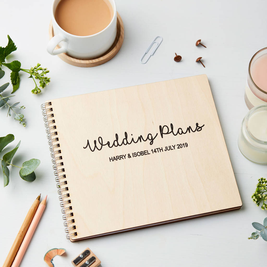 Original Personalised Wooden Wedding Planner Journal 