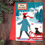 Terrier Dog On Sledge Christmas Card, thumbnail 1 of 2