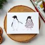 Silly Penguins Christmas Card Pack Two Designs, thumbnail 1 of 2