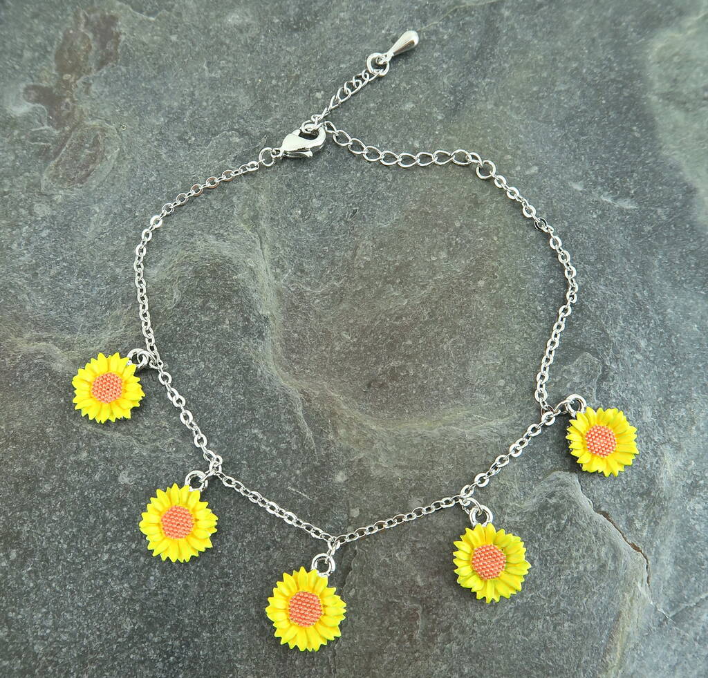 Sunflower Classic Yellow Flower Bracelet By ATLondonJewels