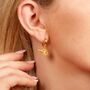 Arsenal Football Club Gold Finish Cannon Hoop Earrings, thumbnail 2 of 4