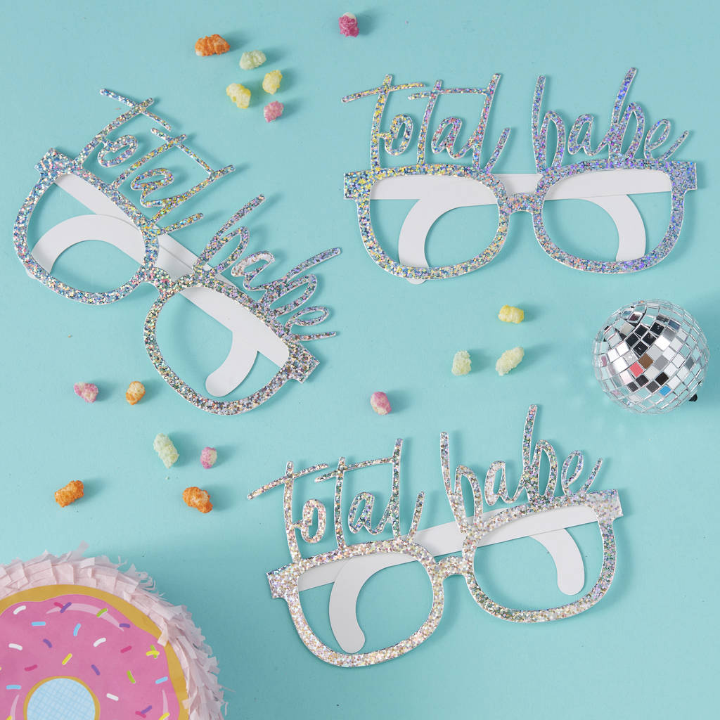 Iridescent Total Babe Party Fun Glasses Eight Pack, 1 of 3