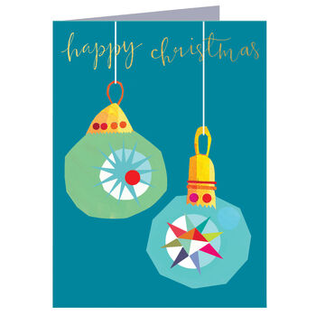 Christmas Baubles Mini Greetings Card, 2 of 2