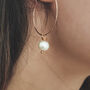 14 Kt Rose Gold Filled Pearl Hoop Earrings, thumbnail 1 of 5