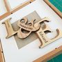 25th Silver Anniversary Deluxe Oak Initials Artwork, thumbnail 2 of 2
