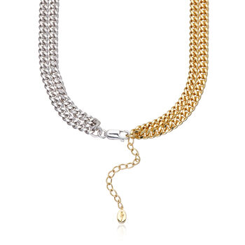 Mixed Metal Curb Chain Looped Necklace, 6 of 6