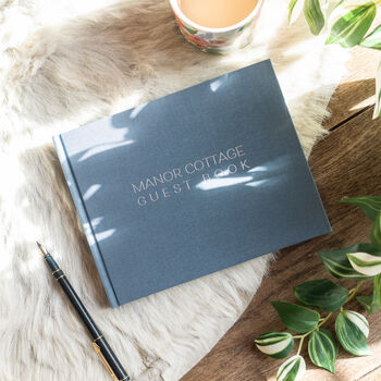 Personalised Linen Visitors Book, 5 of 10