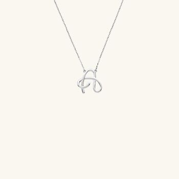 Personalised Script Letter Necklace Silver, 2 of 12