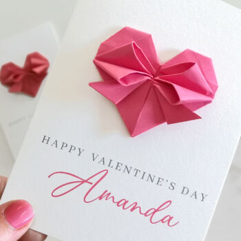 Personalised Valentine's Day Origami Heart Card, 2 of 5
