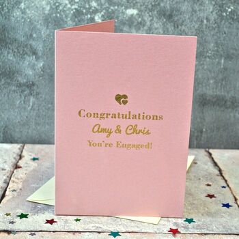 Personalised Foiled 'Hearts' Engagement Card, 2 of 4