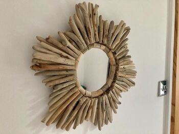 42cm Driftwood Starburst Mirror Wall Décor Coastal Gift, 5 of 8
