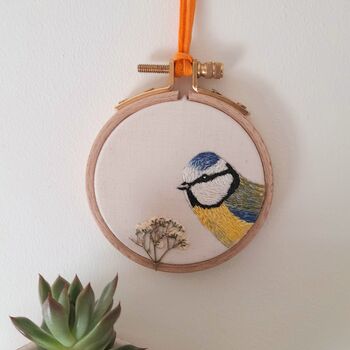 Bird And Pressed Flower Embroidered Gift, 2 of 3
