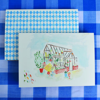 Hand Painted Greenhouse A6 Card, 3 of 3