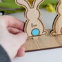 Personalised Our Little Family Name Decoration – Bunny Family Plaque For Easter, thumbnail 5 of 7