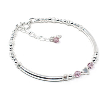 June Birthstone Bracelet, Sterling Silver Beaded Crystal Jewellery, 2 of 3