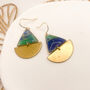 Blue And Green Sailing Boat Statement Earrings, thumbnail 4 of 9