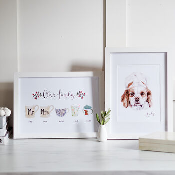 Personalised Illustrated Family Cups And Mugs Art Print, 8 of 9