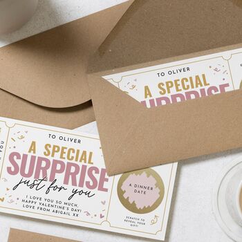 Scratch Off Dinner Date Voucher For Gifrlfriend Or Boyfriend, 3 of 4