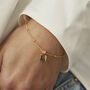 Initial Square Charm Bracelet In Silver Or Gold Vermeil, thumbnail 1 of 4