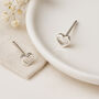Sterling Silver Tiny Heart Stud Earrings, thumbnail 1 of 8