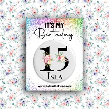 Personalised Floral Birthday Badge, 4 of 4