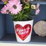 Personalised Retro Heart Plant Pot Gift For Couple, thumbnail 1 of 3