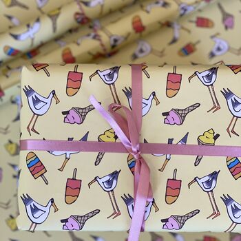 Seagulls And Ice Cream Wrapping Paper, 3 of 4