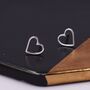 Sterling Silver Open Heart Stud Earrings, thumbnail 4 of 11