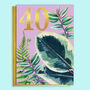 40th Birthday Houseplants Card With Gold Type, thumbnail 1 of 3