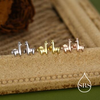 Sterling Silver Tiny Llama Stud Earrings, 4 of 12