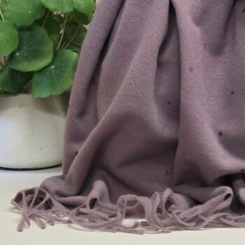 Dots Blanket Scarf In Lilac, 3 of 3