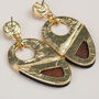 Gold Plated Imitation Wood Drop Earrings, thumbnail 8 of 8