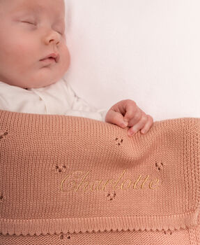 Personalised Pointelle Baby Knit Blanket, 8 of 12