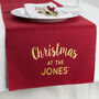 'Christmas At The' Personalised Surname Table Runner, thumbnail 1 of 3