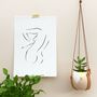 Gold Leaf Triangle Pot And Leather Plant Hanger, thumbnail 2 of 2