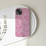 Cat Line Art Phone Case, Pink And Mint, thumbnail 1 of 2