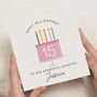 15th Birthday Card For Daughter Pink Cake, thumbnail 1 of 6