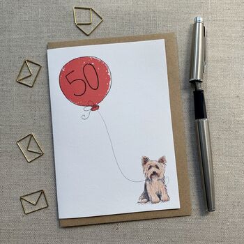 Personalised Yorkshire Terrier Birthday Card, 2 of 4